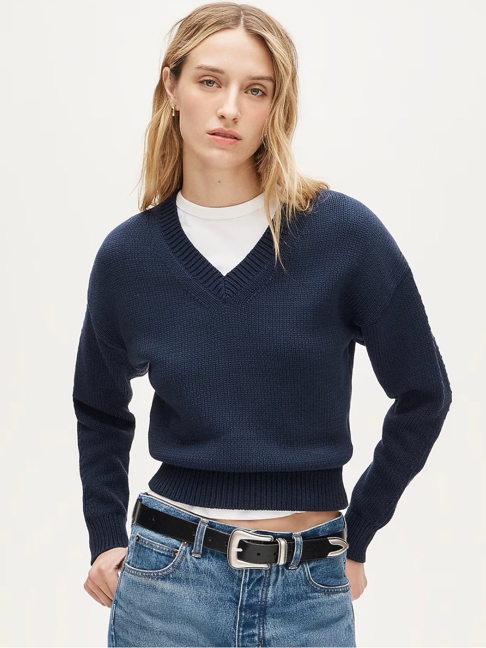 J. Crew Cotton-Blend V-neck pullover sweater size M. NWT